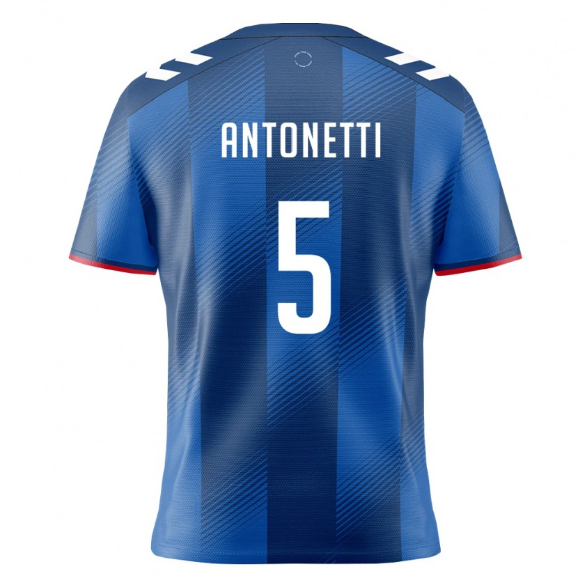 Danxen Hombre Camiseta Puerto Rico Nacho Antonetti #5 Azul Real Rojo Blanco 1ª Equipación 26-28 La Camisa