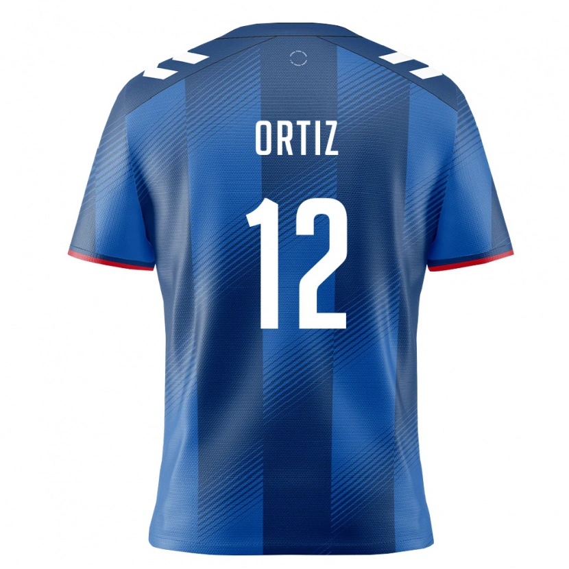 Danxen Hombre Camiseta Puerto Rico Gamaliel Ortiz #12 Azul Real Rojo Blanco 1ª Equipación 26-28 La Camisa