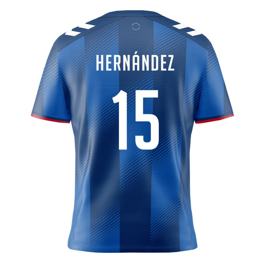 Danxen Hombre Camiseta Puerto Rico Dereck Hernández #15 Azul Real Rojo Blanco 1ª Equipación 26-28 La Camisa