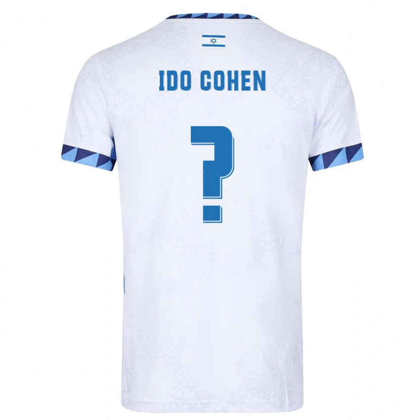 Danxen Hombre Camiseta Israel Ido Cohen #0 Blanco Azul Claro 1ª Equipación 26-28 La Camisa