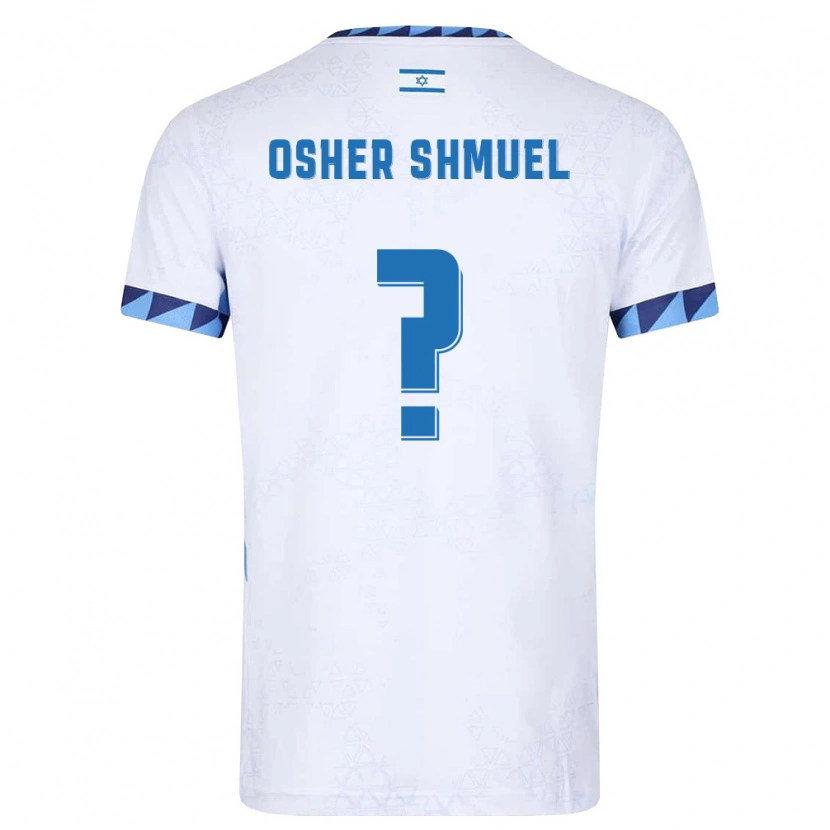 Danxen Hombre Camiseta Israel Osher Shmuel #0 Blanco Azul Claro 1ª Equipación 26-28 La Camisa