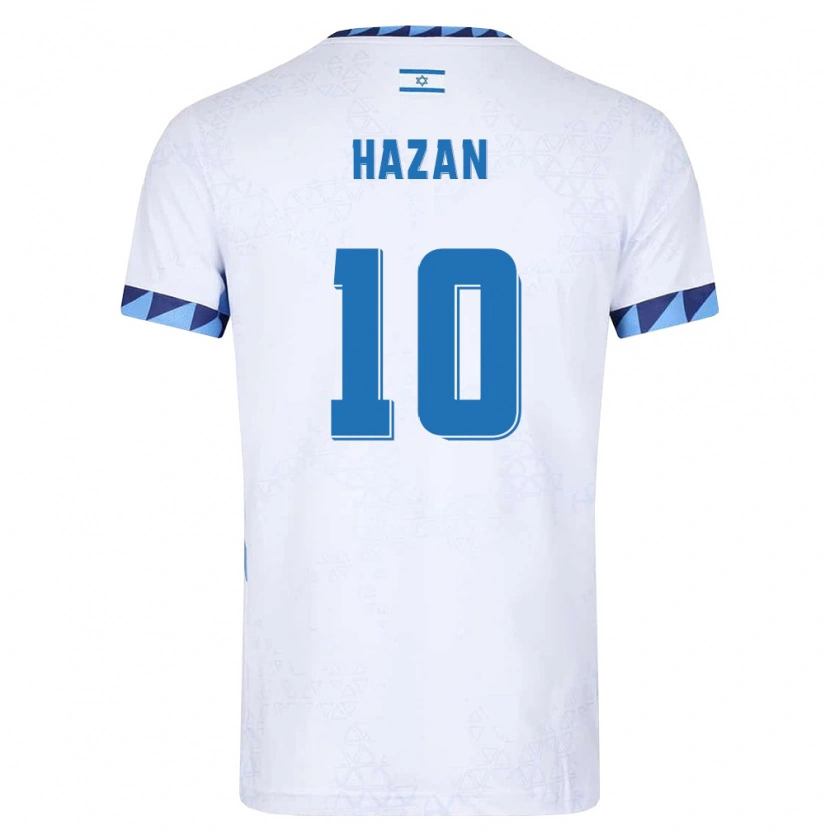 Danxen Hombre Camiseta Israel Liran Hazan #10 Blanco Azul Claro 1ª Equipación 26-28 La Camisa