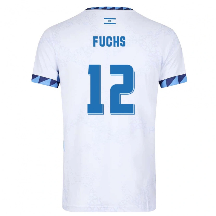 Danxen Hombre Camiseta Israel Hadar Fuchs #12 Blanco Azul Claro 1ª Equipación 26-28 La Camisa