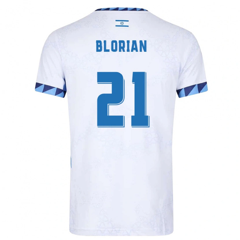 Danxen Hombre Camiseta Israel Or Blorian #21 Blanco Azul Claro 1ª Equipación 26-28 La Camisa
