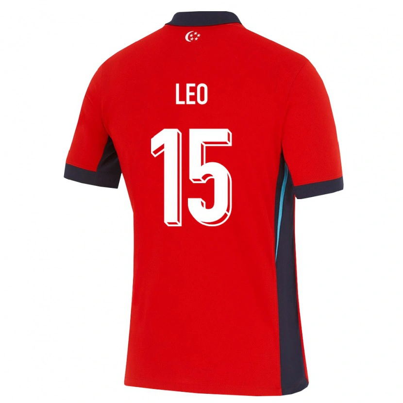 Danxen Hombre Camiseta Singapur Caleb Leo #15 Rojo Blanco Negro 1ª Equipación 26-28 La Camisa