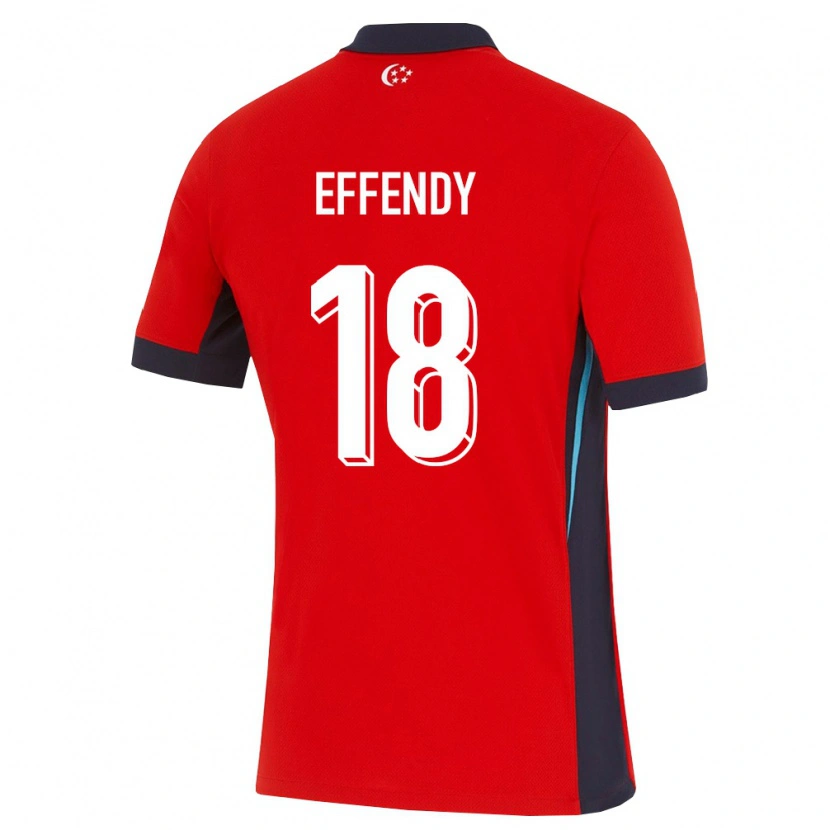 Danxen Hombre Camiseta Singapur Ryan Effendy #18 Rojo Blanco Negro 1ª Equipación 26-28 La Camisa