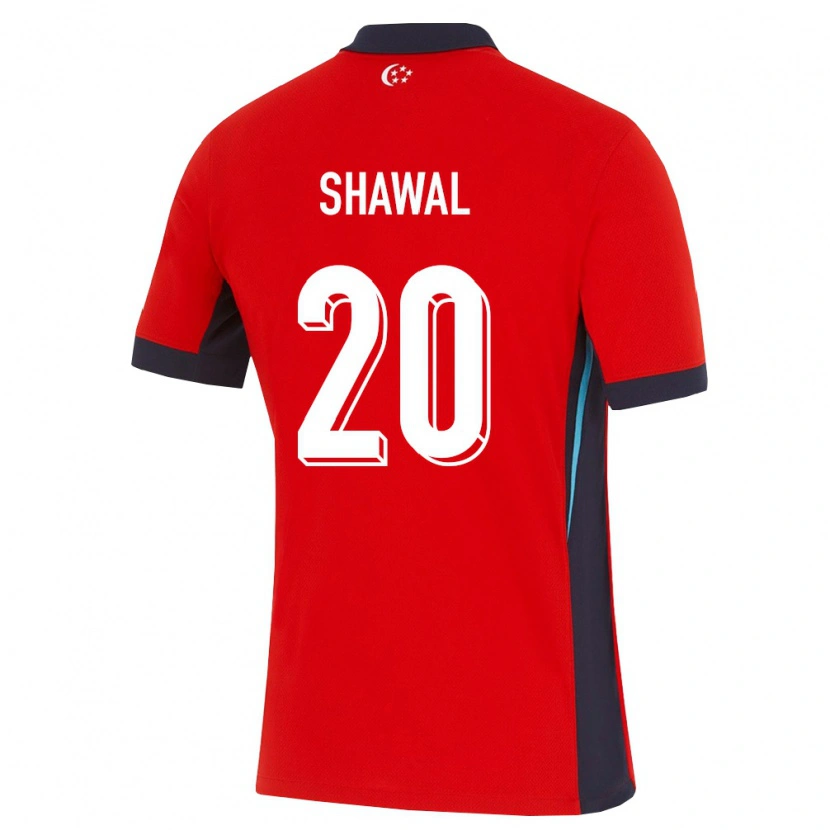 Danxen Hombre Camiseta Singapur Shawal Anuar #20 Rojo Blanco Negro 1ª Equipación 26-28 La Camisa