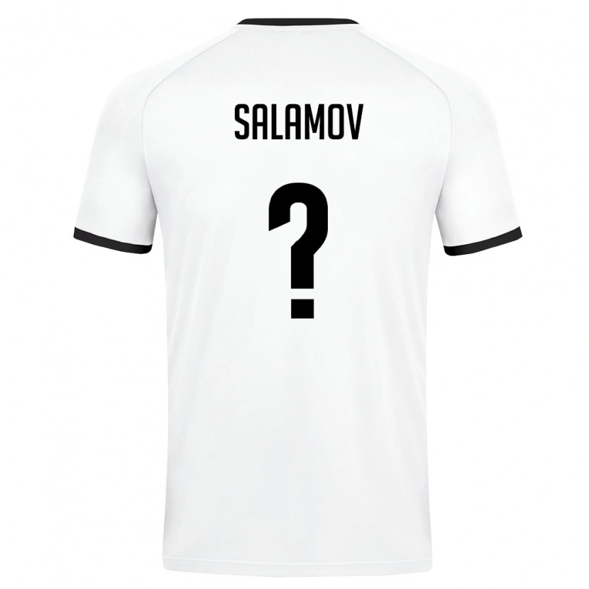 Danxen Hombre Camiseta Uzbekistán Ziyodullo Salamov #0 Blanco Verde Oscuro 2ª Equipación 26-28 La Camisa