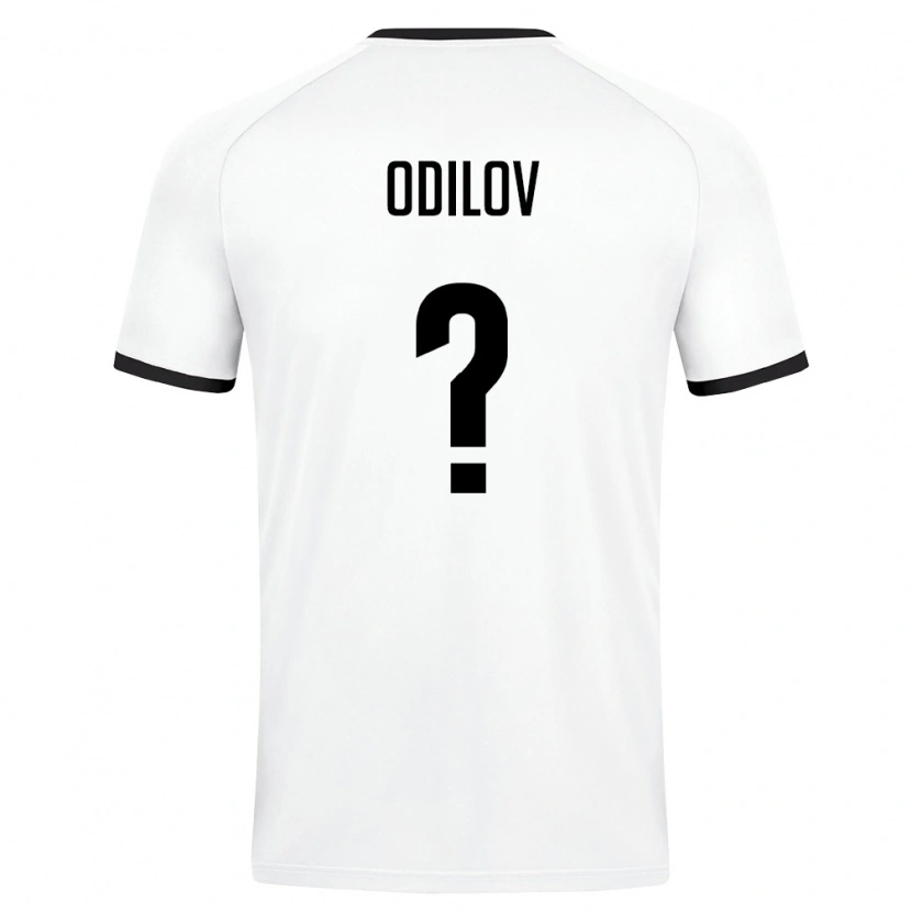Danxen Hombre Camiseta Uzbekistán Shekhroj Odilov #0 Blanco Verde Oscuro 2ª Equipación 26-28 La Camisa