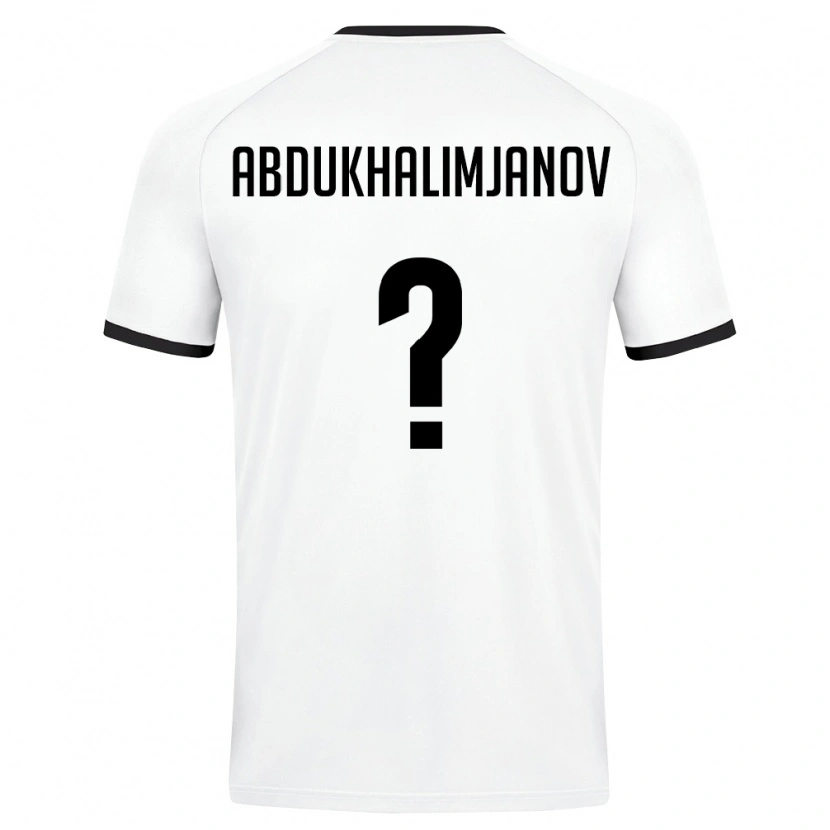 Danxen Hombre Camiseta Uzbekistán Timur Abdukhalimjanov #0 Blanco Verde Oscuro 2ª Equipación 26-28 La Camisa