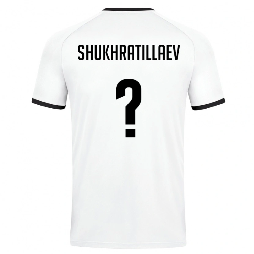 Danxen Hombre Camiseta Uzbekistán Usmon Shukhratillaev #0 Blanco Verde Oscuro 2ª Equipación 26-28 La Camisa