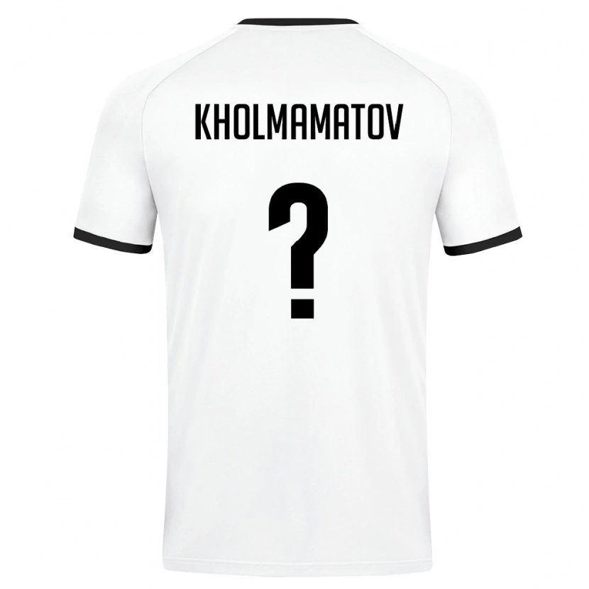 Danxen Hombre Camiseta Uzbekistán Abdullokh Kholmamatov #0 Blanco Verde Oscuro 2ª Equipación 26-28 La Camisa