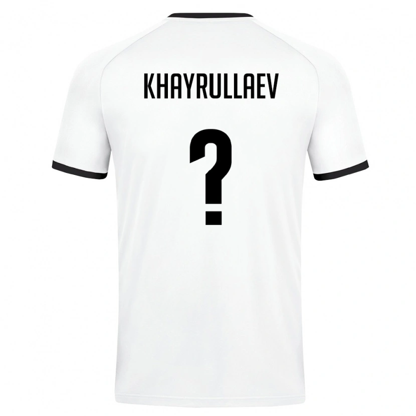 Danxen Hombre Camiseta Uzbekistán Ulugbek Khayrullaev #0 Blanco Verde Oscuro 2ª Equipación 26-28 La Camisa