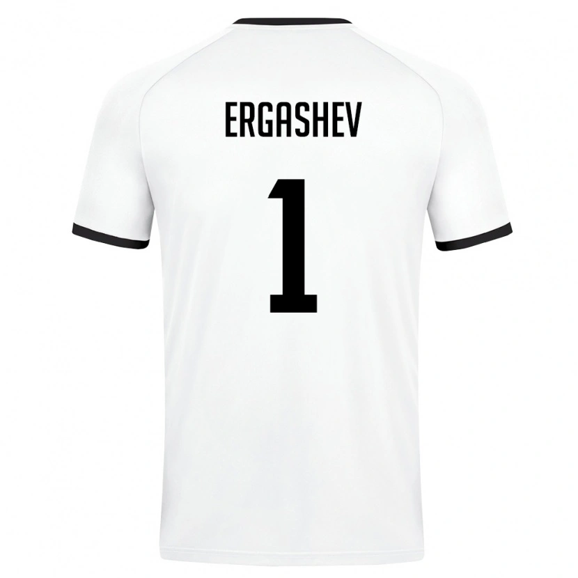 Danxen Hombre Camiseta Uzbekistán Botirali Ergashev #1 Blanco Verde Oscuro 2ª Equipación 26-28 La Camisa