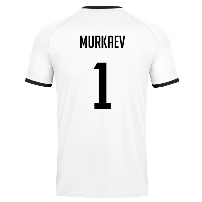 Danxen Hombre Camiseta Uzbekistán Maksim Murkaev #1 Blanco Verde Oscuro 2ª Equipación 26-28 La Camisa