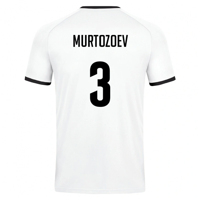 Danxen Hombre Camiseta Uzbekistán Dilshod Murtozoev #3 Blanco Verde Oscuro 2ª Equipación 26-28 La Camisa