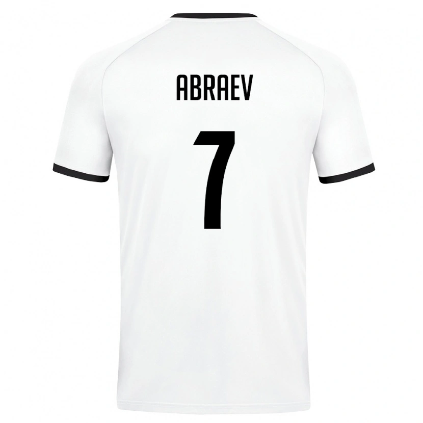 Danxen Hombre Camiseta Uzbekistán Kuvonch Abraev #7 Blanco Verde Oscuro 2ª Equipación 26-28 La Camisa