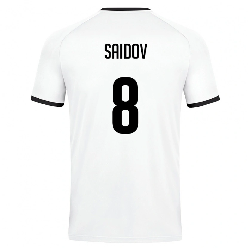 Danxen Hombre Camiseta Uzbekistán Abdusamad Saidov #8 Blanco Verde Oscuro 2ª Equipación 26-28 La Camisa