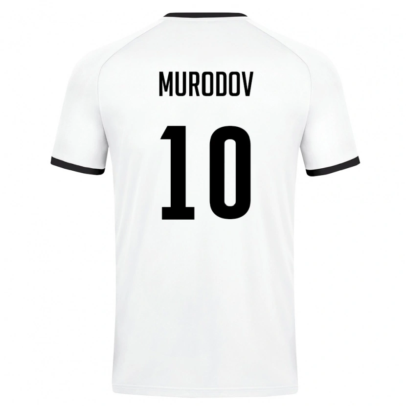 Danxen Hombre Camiseta Uzbekistán Mirkomil Murodov #10 Blanco Verde Oscuro 2ª Equipación 26-28 La Camisa