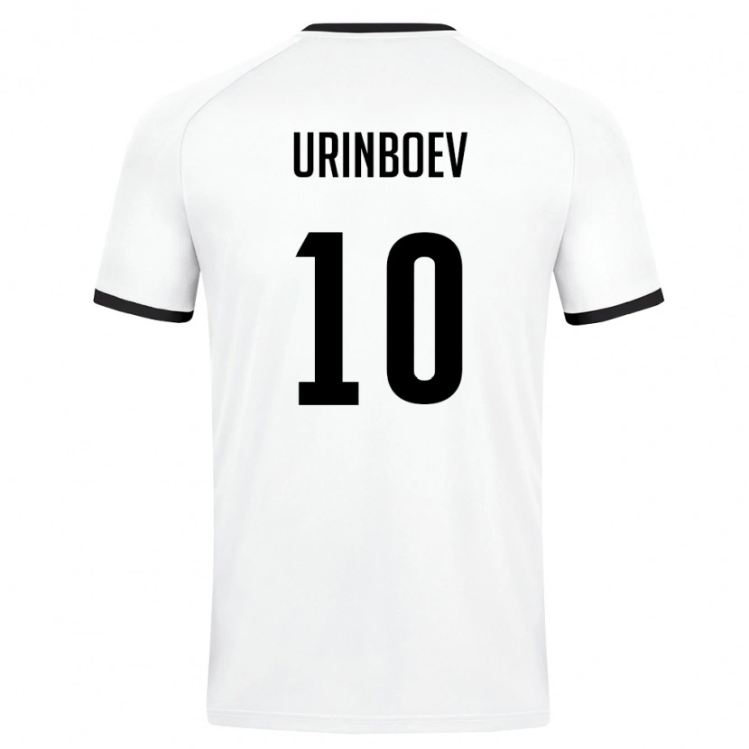 Danxen Hombre Camiseta Uzbekistán Mukhammadali Urinboev #10 Blanco Verde Oscuro 2ª Equipación 26-28 La Camisa