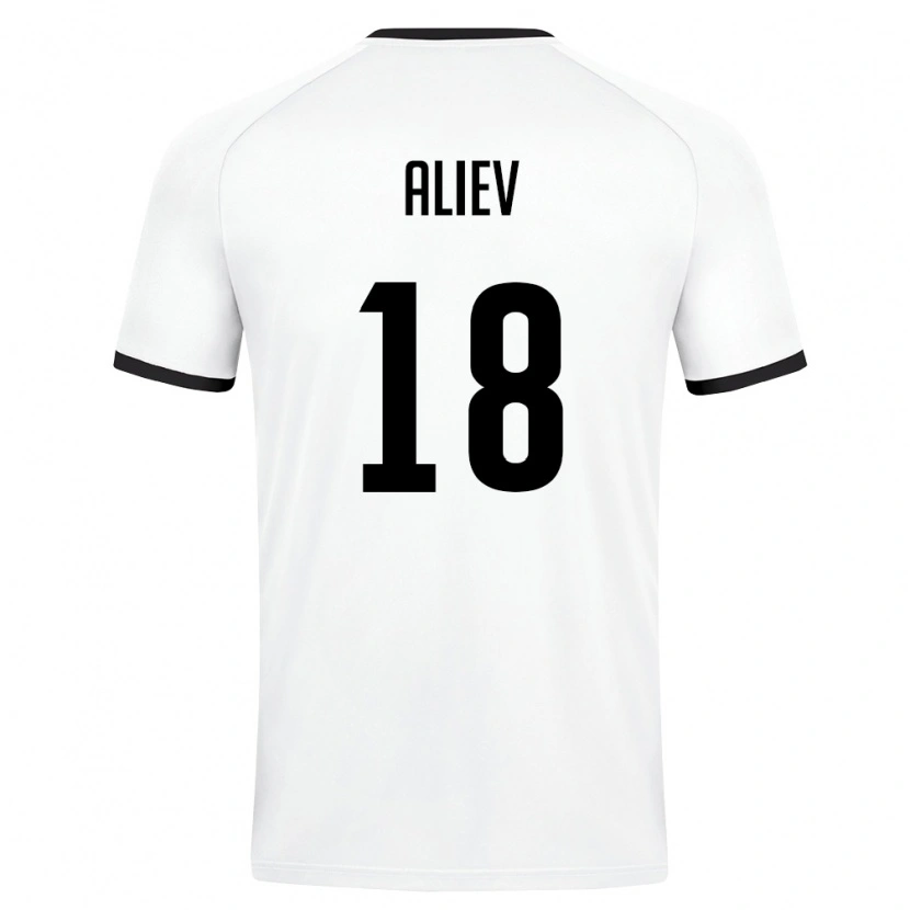 Danxen Hombre Camiseta Uzbekistán Bilikhon Aliev #18 Blanco Verde Oscuro 2ª Equipación 26-28 La Camisa
