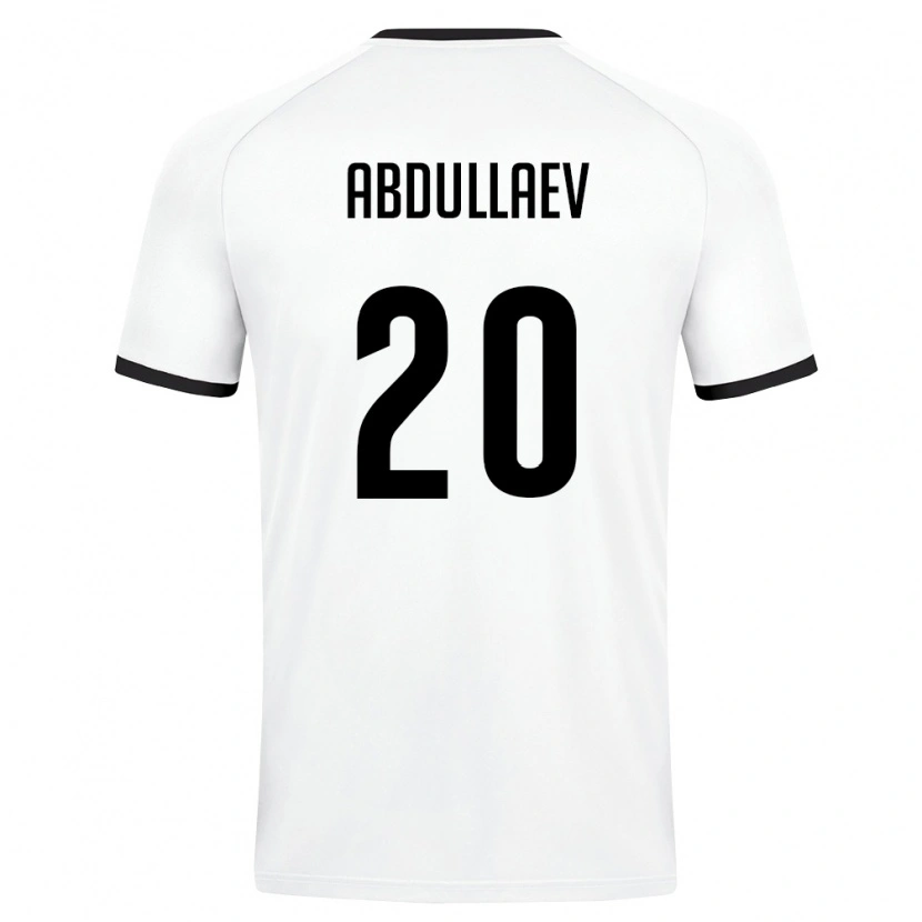 Danxen Hombre Camiseta Uzbekistán Dilshod Abdullaev #20 Blanco Verde Oscuro 2ª Equipación 26-28 La Camisa