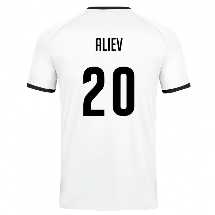 Danxen Hombre Camiseta Uzbekistán Rustam Aliev #20 Blanco Verde Oscuro 2ª Equipación 26-28 La Camisa