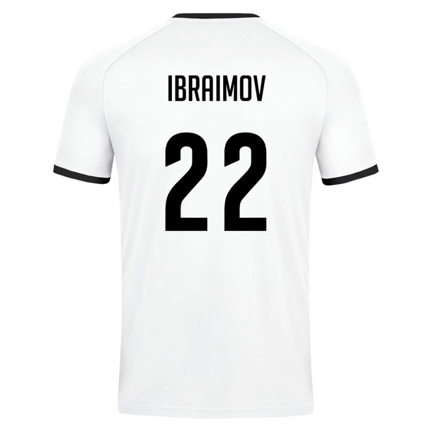 Danxen Hombre Camiseta Uzbekistán Nurlan Ibraimov #22 Blanco Verde Oscuro 2ª Equipación 26-28 La Camisa