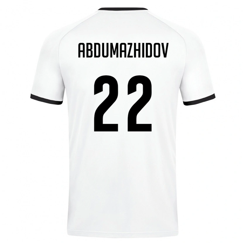 Danxen Hombre Camiseta Uzbekistán Mukhammadrasul Abdumazhidov #22 Blanco Verde Oscuro 2ª Equipación 26-28 La Camisa