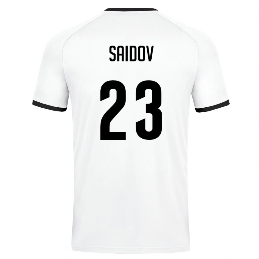Danxen Hombre Camiseta Uzbekistán Amirbek Saidov #23 Blanco Verde Oscuro 2ª Equipación 26-28 La Camisa