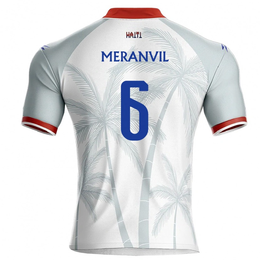 Danxen Hombre Camiseta Haití Bill Meranvil #6 Blanco Rojo Gris 2ª Equipación 26-28 La Camisa