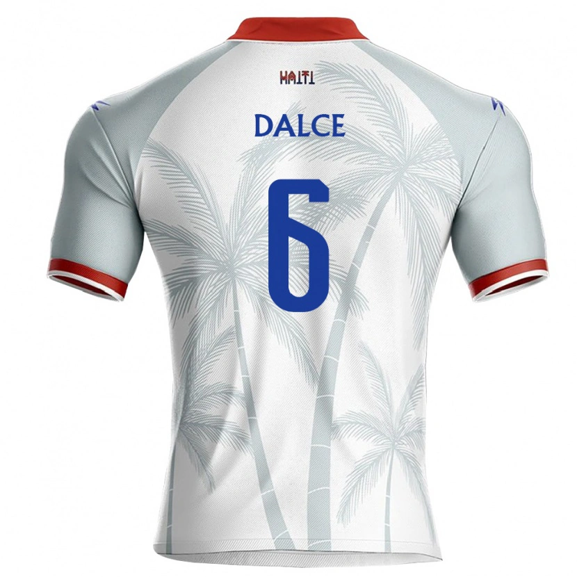 Danxen Hombre Camiseta Haití Danrick Dalce #6 Blanco Rojo Gris 2ª Equipación 26-28 La Camisa