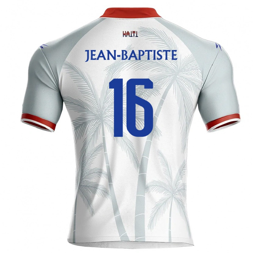 Danxen Hombre Camiseta Haití Sonson Jean-Baptiste #16 Blanco Rojo Gris 2ª Equipación 26-28 La Camisa