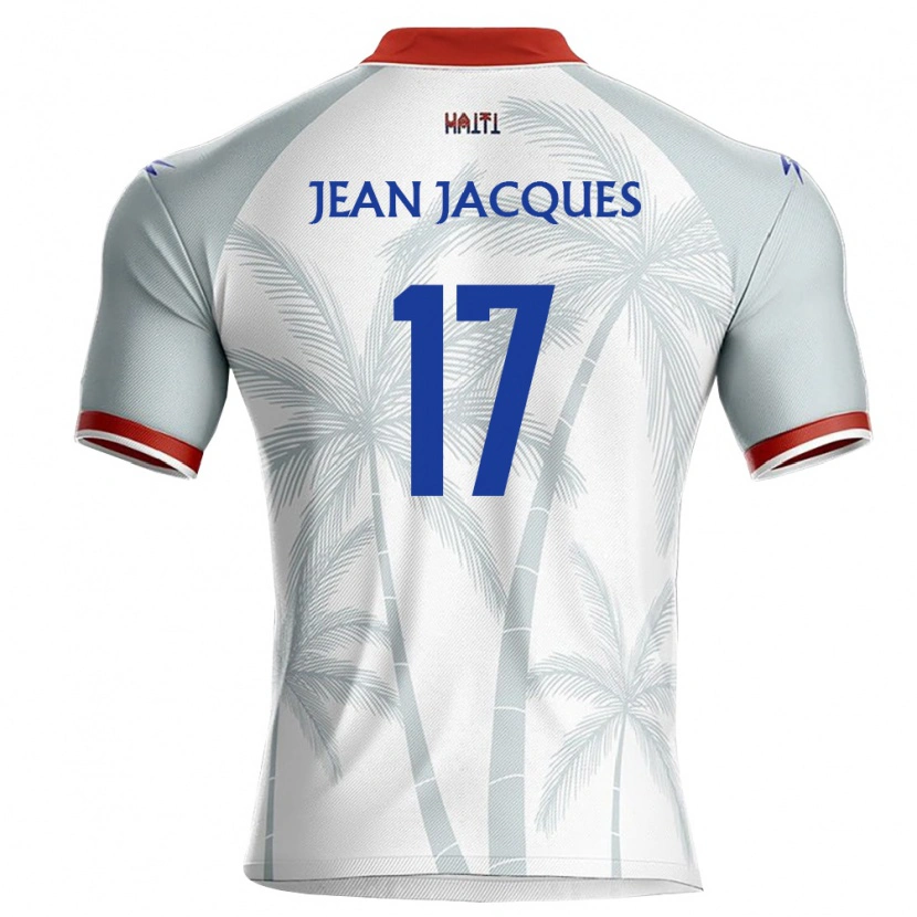 Danxen Hombre Camiseta Haití Danley Jean Jacques #17 Blanco Rojo Gris 2ª Equipación 26-28 La Camisa