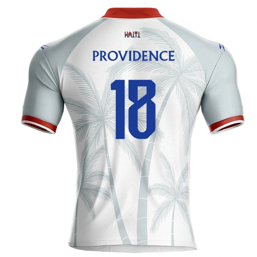 Danxen Hombre Camiseta Haití Ruben Providence #18 Blanco Rojo Gris 2ª Equipación 26-28 La Camisa