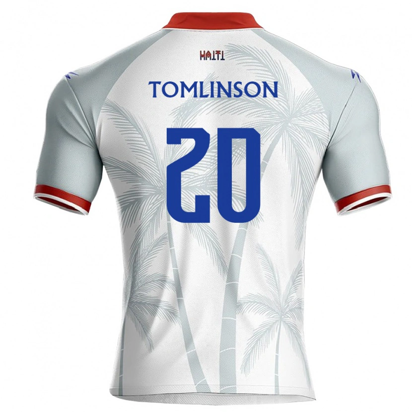 Danxen Hombre Camiseta Haití Kaief Tomlinson #20 Blanco Rojo Gris 2ª Equipación 26-28 La Camisa