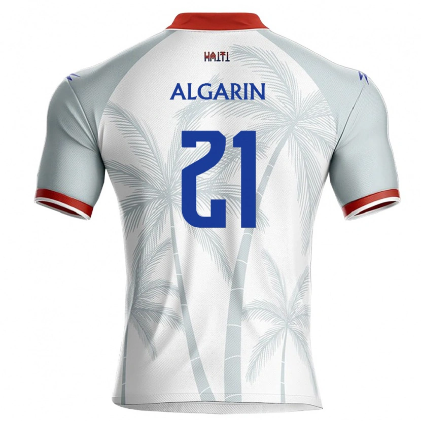 Danxen Hombre Camiseta Haití Tony Algarin #21 Blanco Rojo Gris 2ª Equipación 26-28 La Camisa