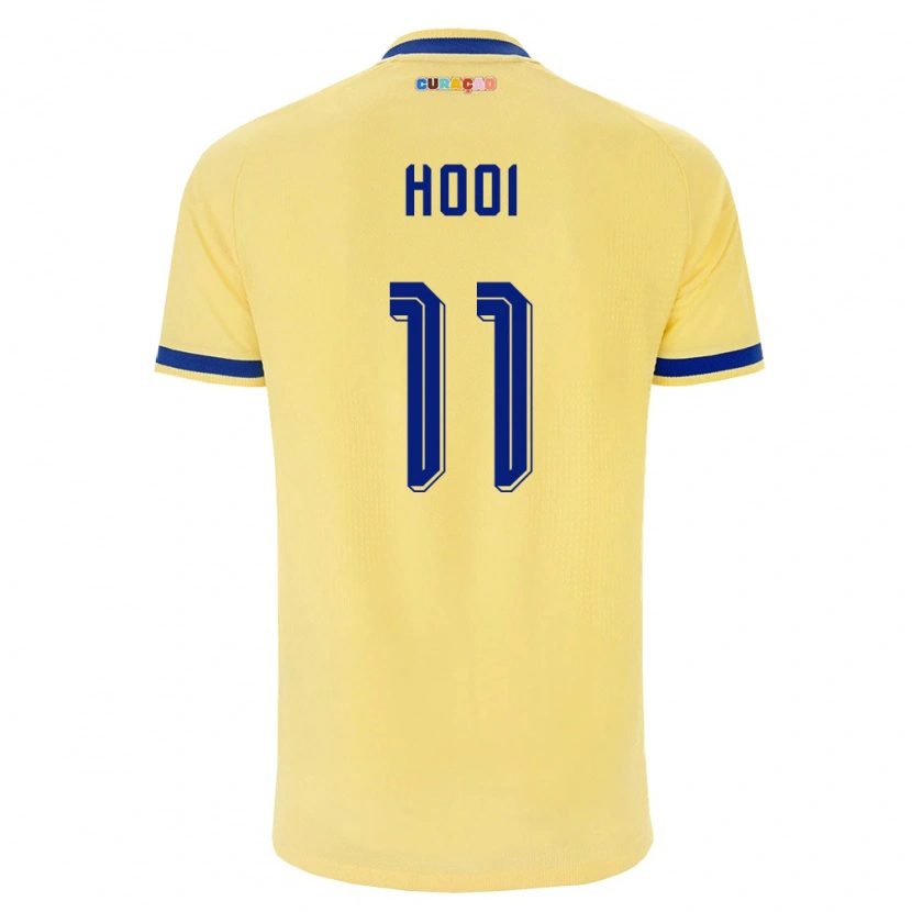 Danxen Hombre Camiseta Curazao Dayrichson Hooi #11 Amarillo Marino Rosa 2ª Equipación 26-28 La Camisa
