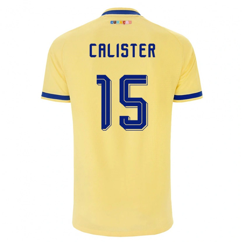 Danxen Hombre Camiseta Curazao Noah Calister #15 Amarillo Marino Rosa 2ª Equipación 26-28 La Camisa