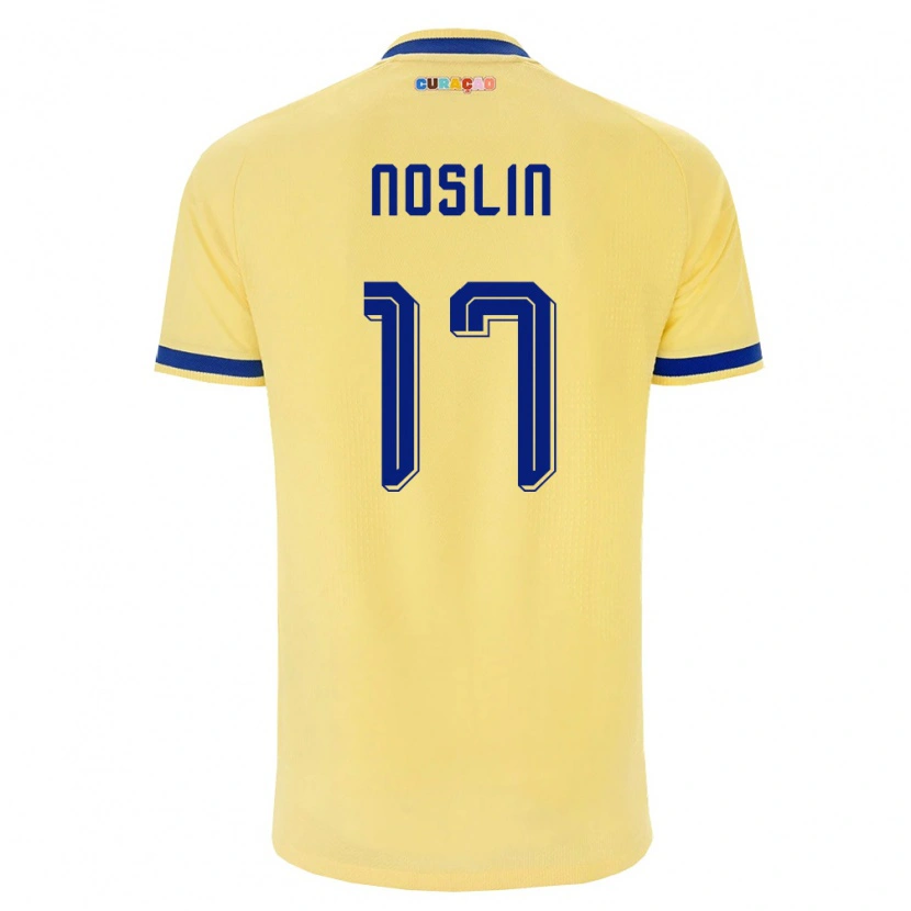 Danxen Hombre Camiseta Curazao Tyrese Noslin #17 Amarillo Marino Rosa 2ª Equipación 26-28 La Camisa