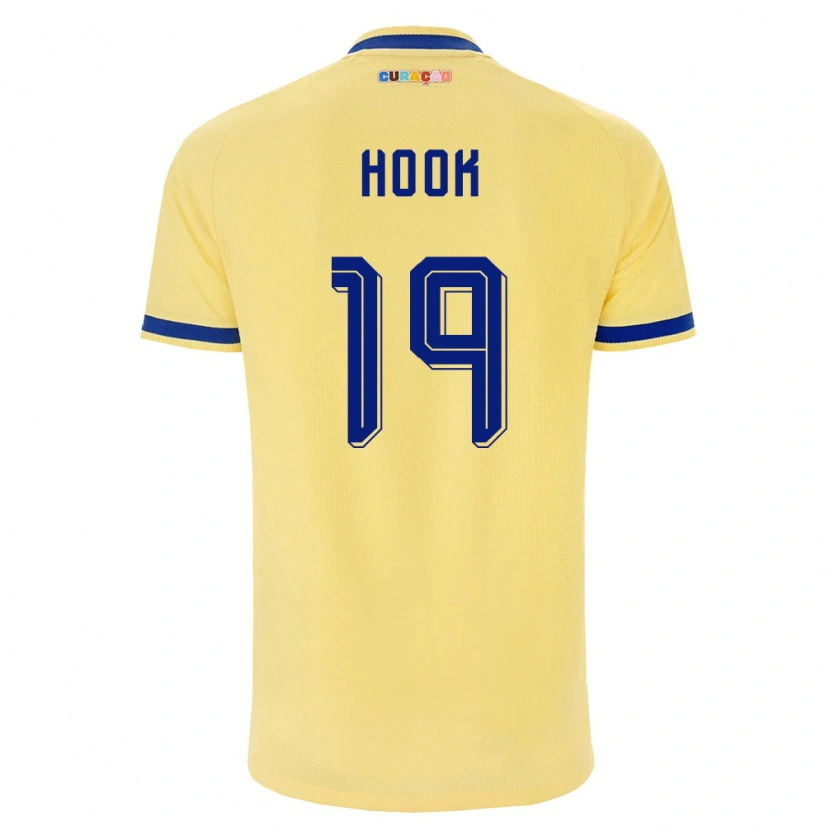 Danxen Hombre Camiseta Curazao Patrick Hook #19 Amarillo Marino Rosa 2ª Equipación 26-28 La Camisa