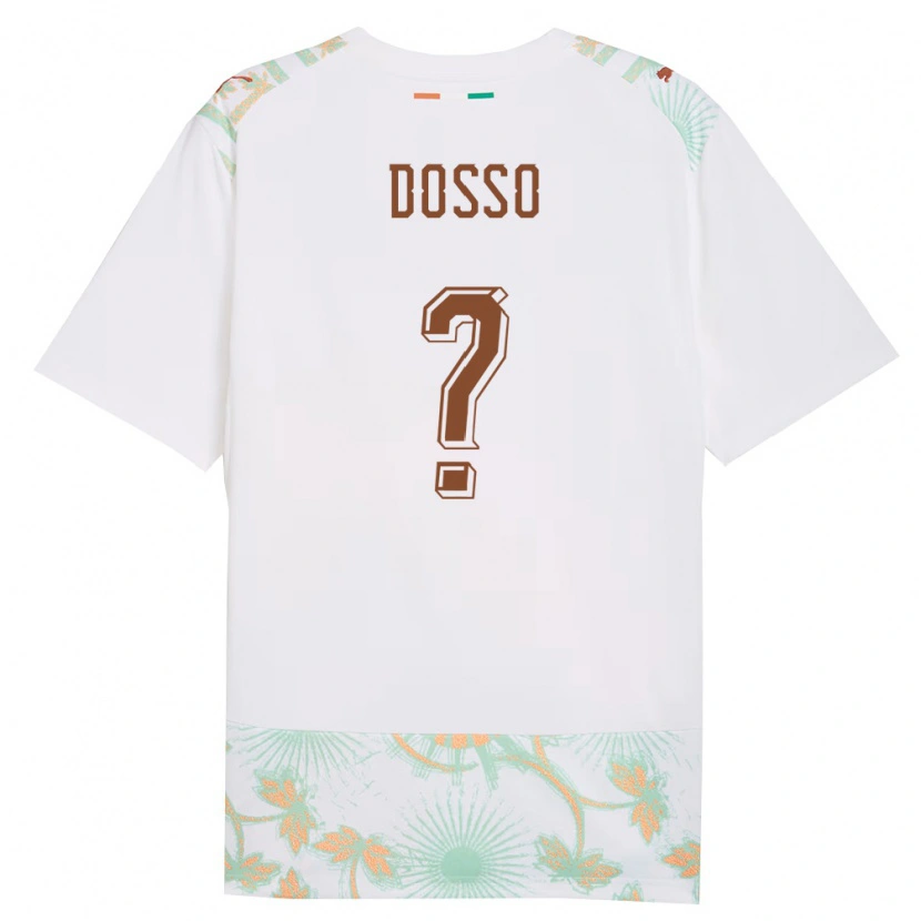 Danxen Hombre Camiseta Costa De Marfil Aboubaka Dosso #0 Blanco Naranja Verde 2ª Equipación 26-28 La Camisa