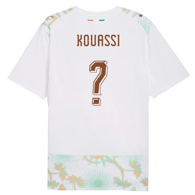 Danxen Hombre Camiseta Costa De Marfil Christ-Owen Kouassi #0 Blanco Naranja Verde 2ª Equipación 26-28 La Camisa