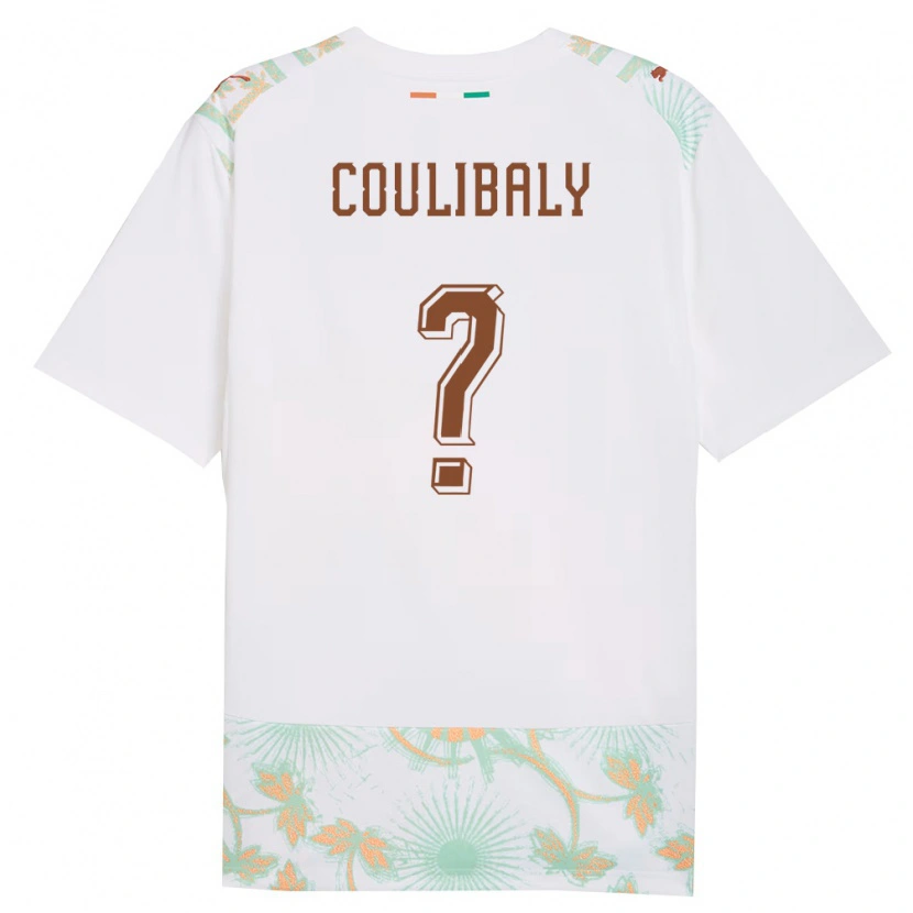 Danxen Hombre Camiseta Costa De Marfil Souleymane Coulibaly #0 Blanco Naranja Verde 2ª Equipación 26-28 La Camisa