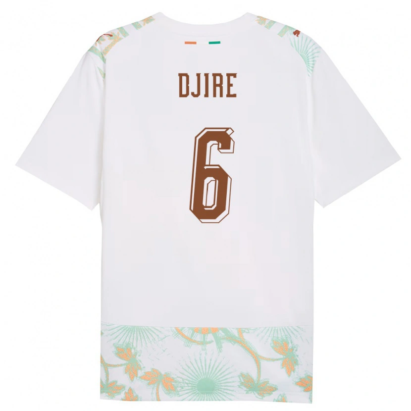 Danxen Hombre Camiseta Costa De Marfil Abdoulaye Djire #6 Blanco Naranja Verde 2ª Equipación 26-28 La Camisa