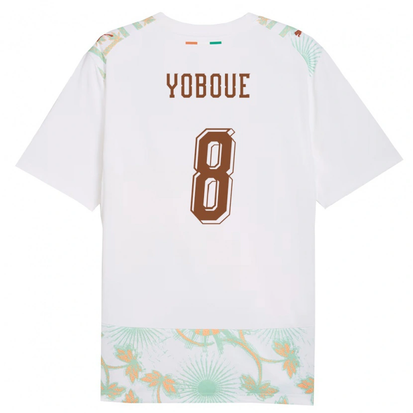 Danxen Hombre Camiseta Costa De Marfil Daan Yoboue #8 Blanco Naranja Verde 2ª Equipación 26-28 La Camisa
