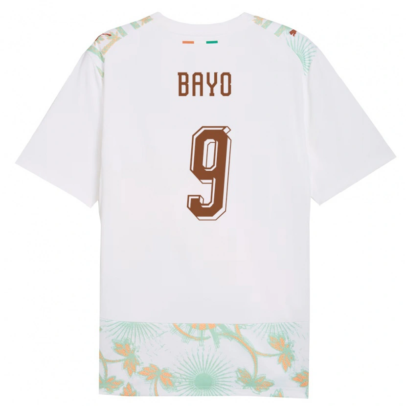 Danxen Hombre Camiseta Costa De Marfil Vakoun Bayo #9 Blanco Naranja Verde 2ª Equipación 26-28 La Camisa