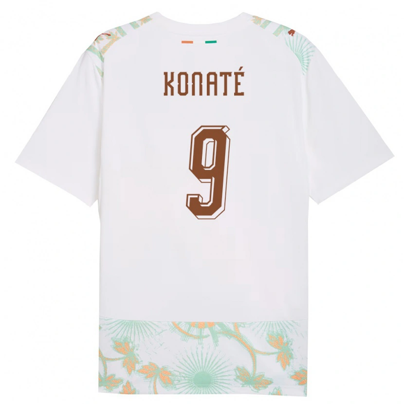 Danxen Hombre Camiseta Costa De Marfil Oumar Konaté #9 Blanco Naranja Verde 2ª Equipación 26-28 La Camisa
