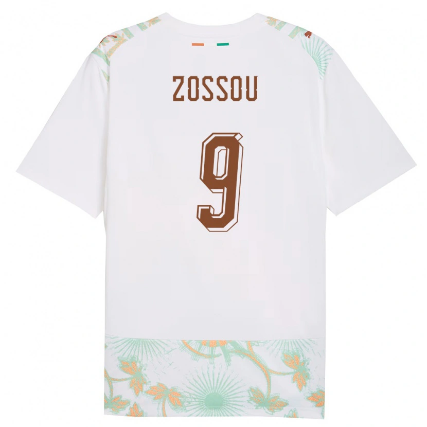 Danxen Hombre Camiseta Costa De Marfil Aristide Zossou #9 Blanco Naranja Verde 2ª Equipación 26-28 La Camisa