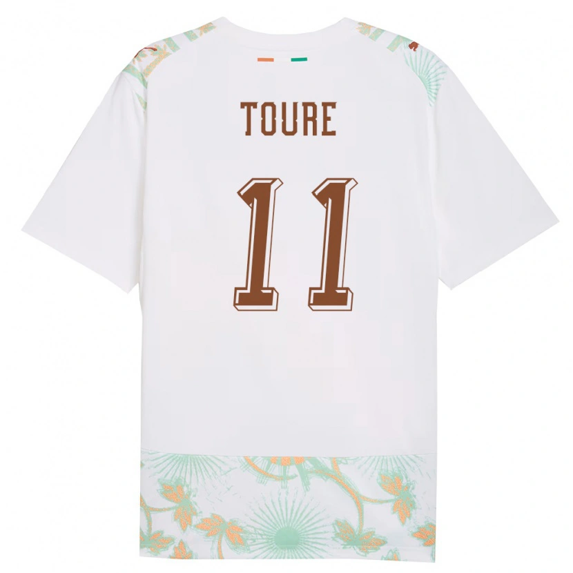 Danxen Hombre Camiseta Costa De Marfil Allassane Toure #11 Blanco Naranja Verde 2ª Equipación 26-28 La Camisa